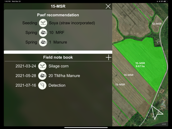 Carnet de champ+ app screenshot 2
