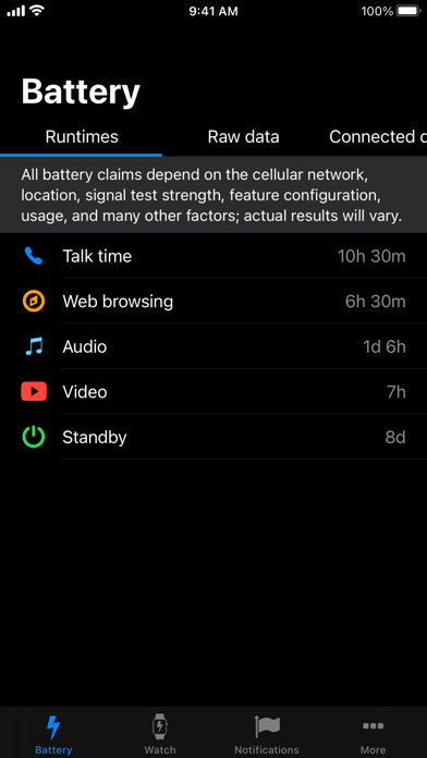 Battery Life - check runtimes Screenshot