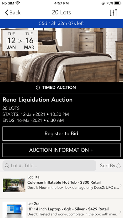 Vanzant Auctions Screenshot