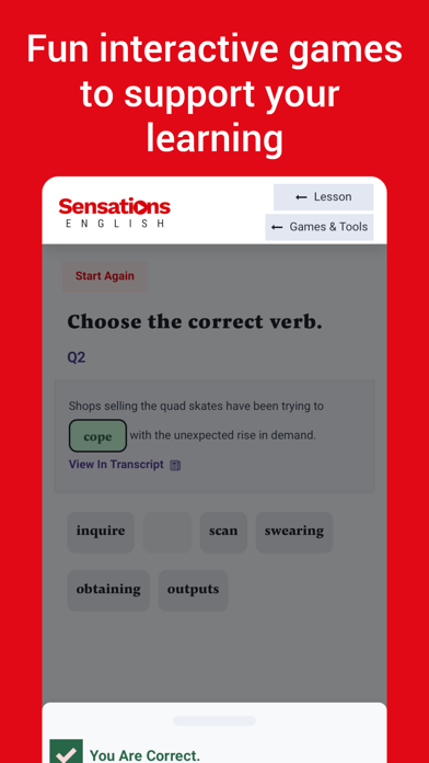 Sensations English Screenshot