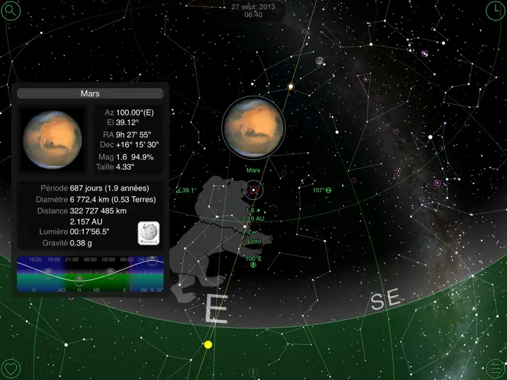 Capture d'écran de GoSkyWatch Planétarium - IPad sur iPhone 2