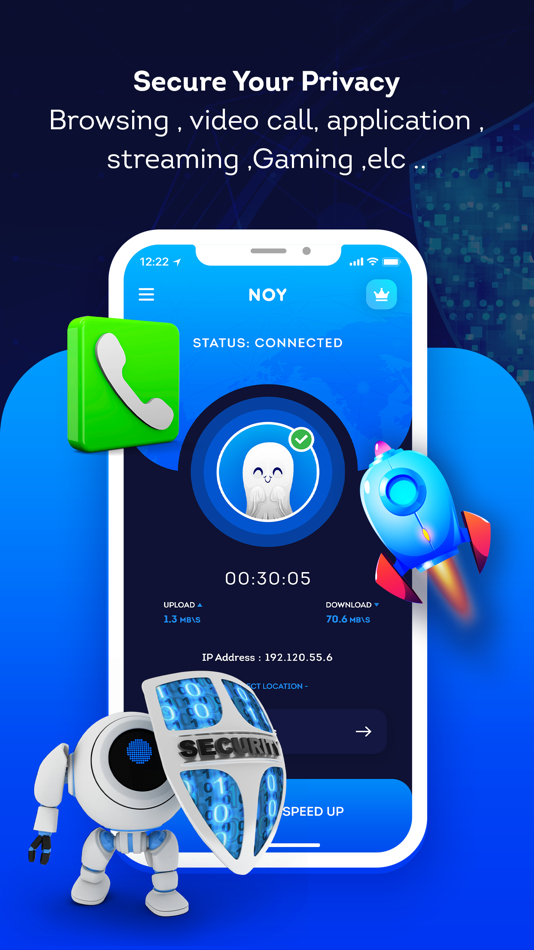 #5. Noy - Anonymous internet VPN (iOS) By: CYBER ONE LTD