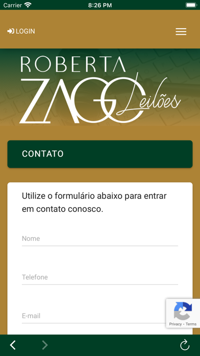 Roberta Zago Leilões Screenshot
