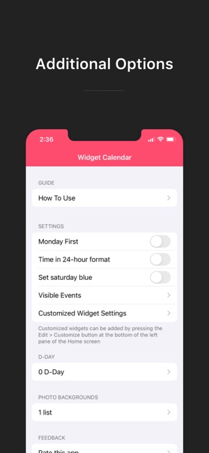 Widget Calendar