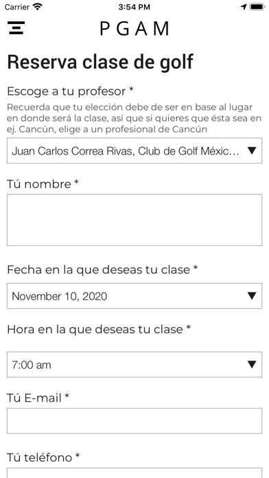 Profesionales de Golf México Screenshot