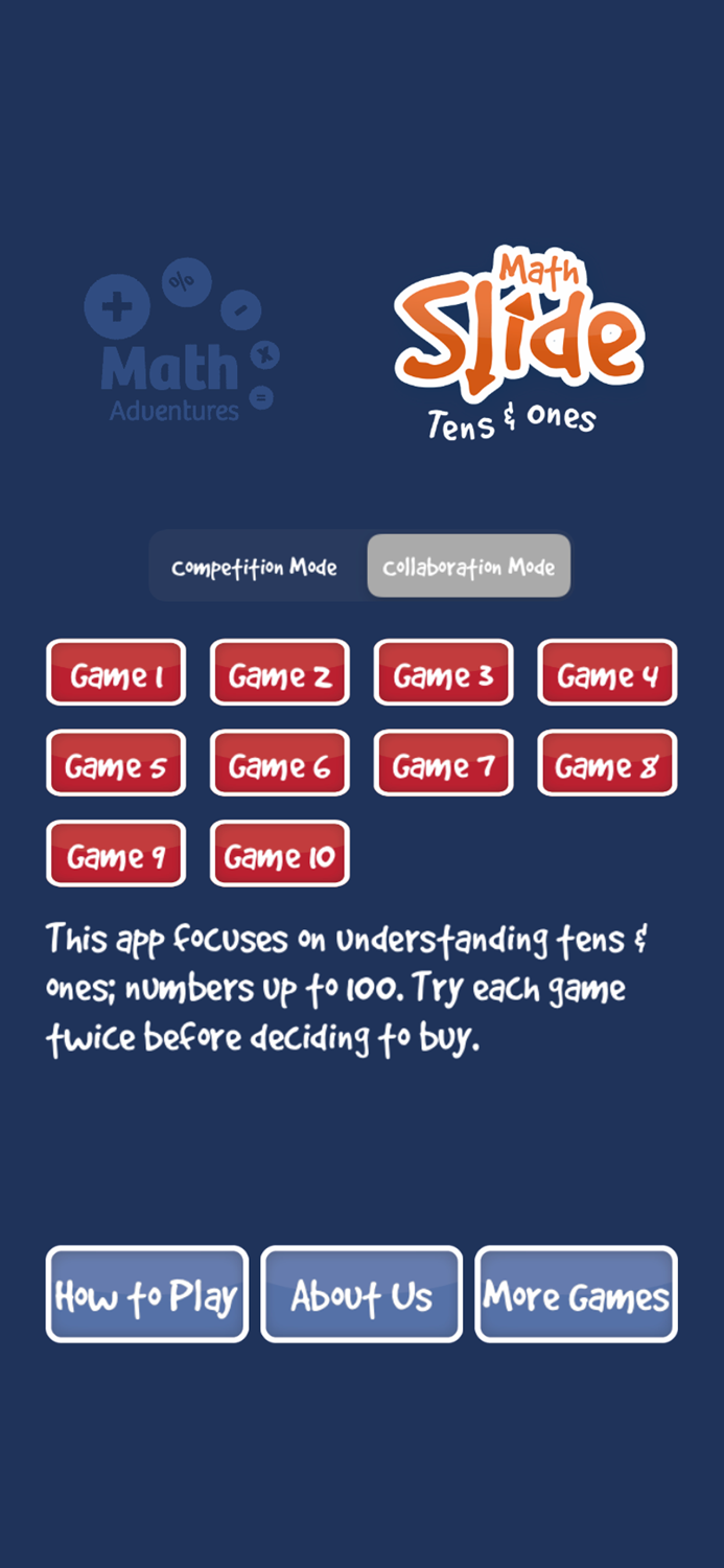 Math Slide tens and ones