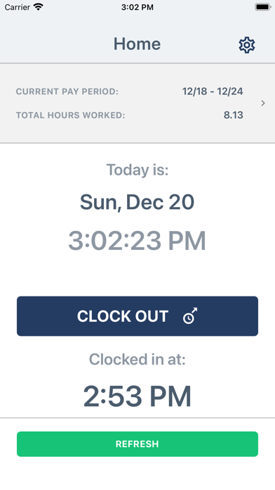 Poolman Timecard Screenshot
