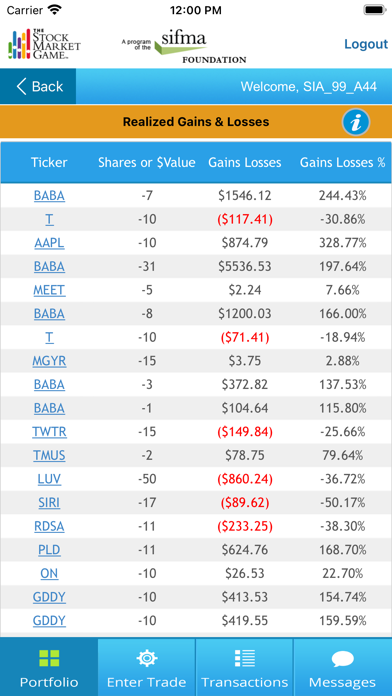 Stock Market Game