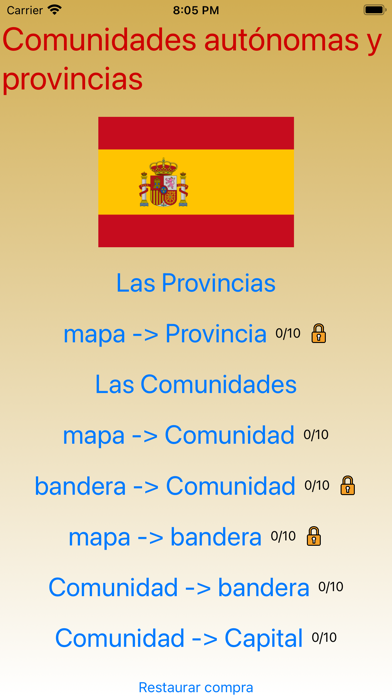 Comunidades y Provincias Screenshot