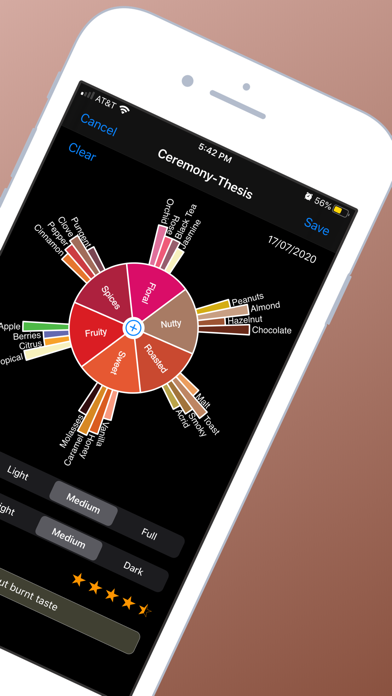 Coffee Taste Wheel Notes Screenshot