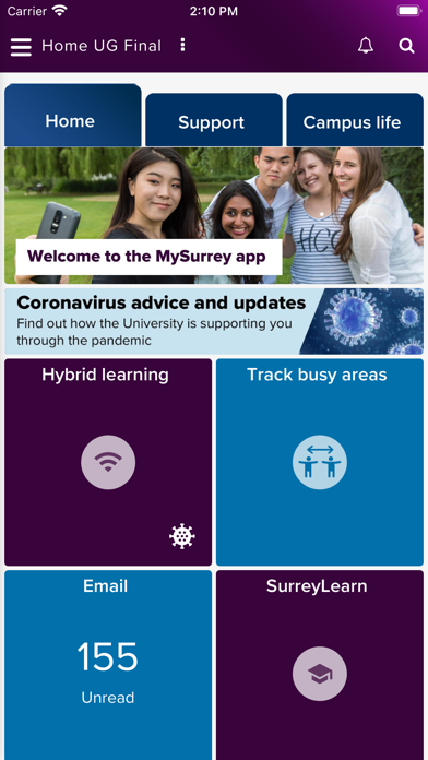 MySurrey University App Screenshot