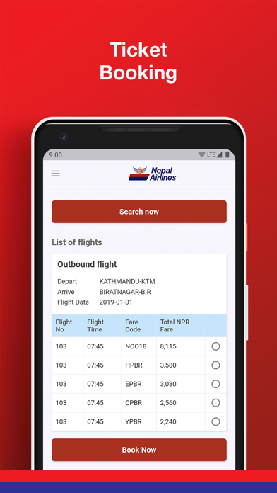 Nepal Airlines Screenshot