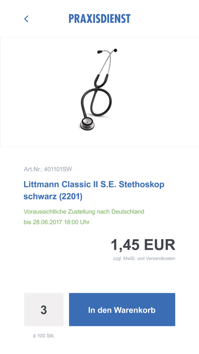 Praxisdienst Bestell-Assistent Screenshot