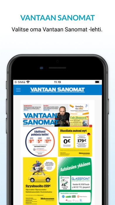 Vantaan Sanomat, päivän lehti Screenshot