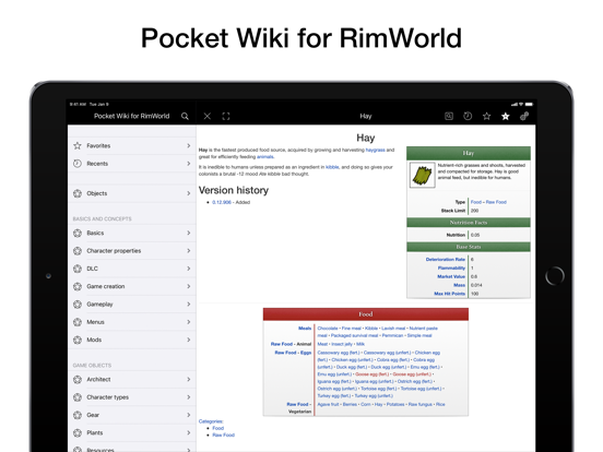 Pocket Wiki for RimWorld iPad app afbeelding 1