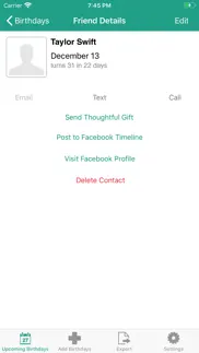 birthday calendar elite iphone screenshot 3