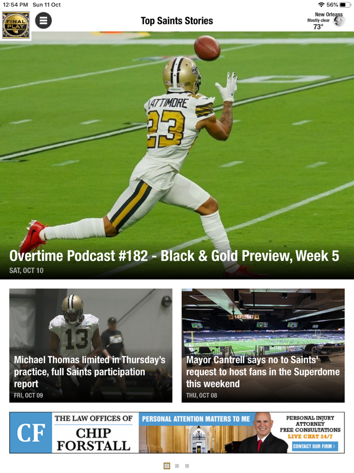 Final Play Saints News