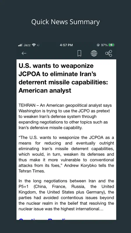 Iran News Reader screenshot 2 of 5