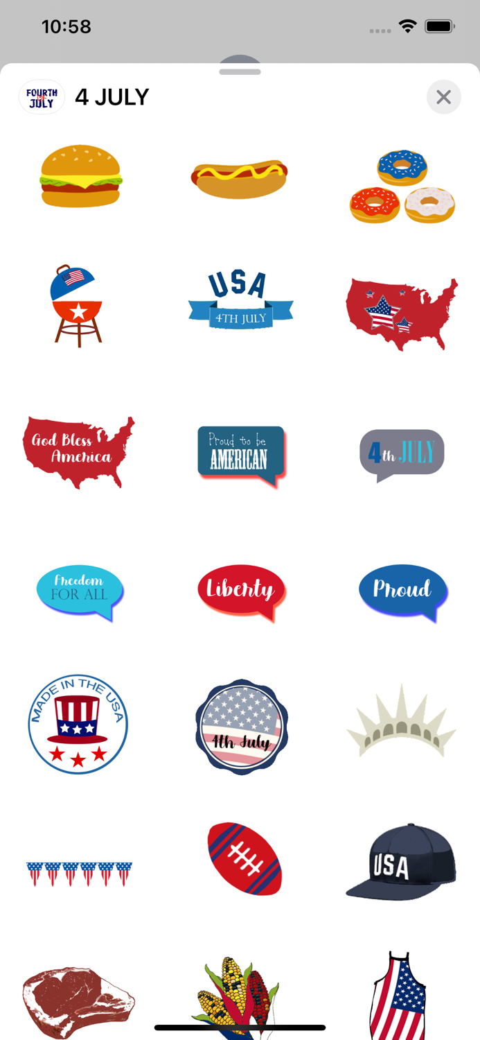 USA JULY 4 Sticker Pack