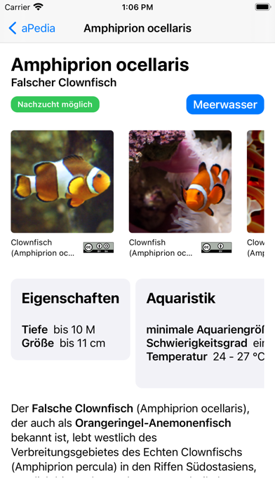 aPedia Aquarium Lexicon Screenshot
