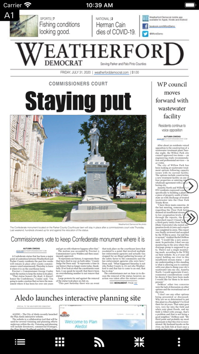 Weatherford Democrat Screenshot