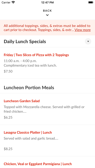 Capriano's Italian Cuisine Screenshot