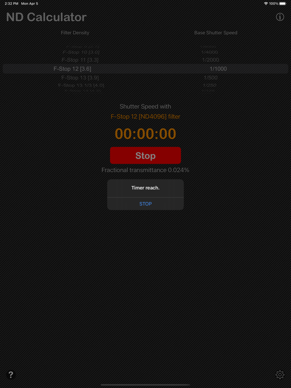 Neutral Density Calculator iPad app afbeelding 10