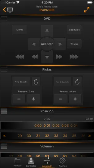 Captura de pantalla de VLC Remote Pro! en iPhone 4