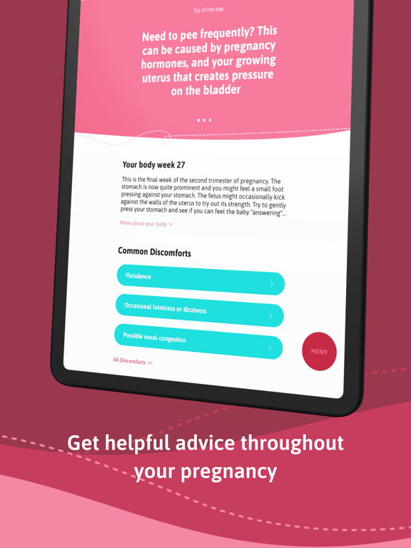 Belly - Your pregnancy app iPad screenshot 2 - Health & Fitness app