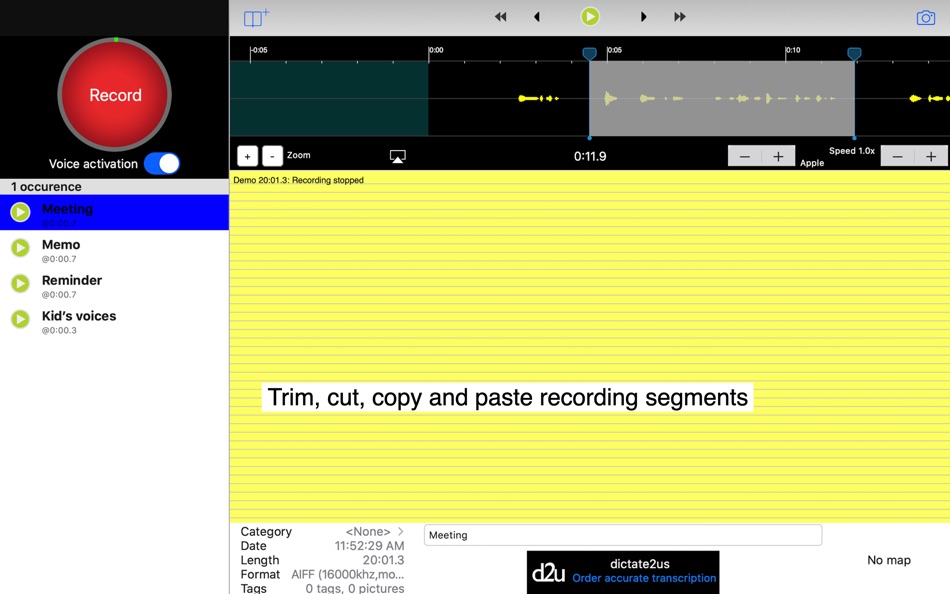 #5. Smart Recorder / Transcriber (macOS) 由: Roe Mobile Development