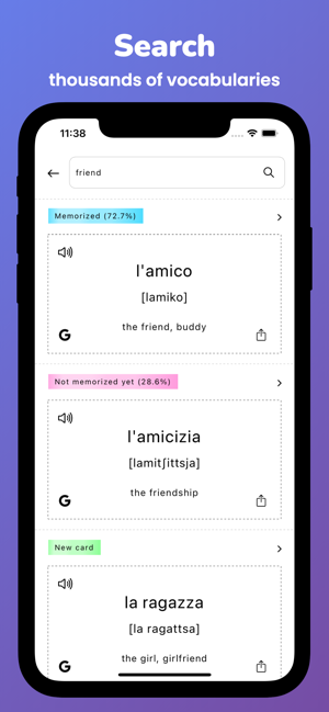 ‎Memorize: Learn Italian Words Screenshot