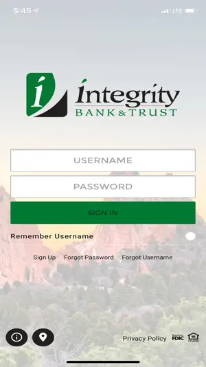 Integrity Mobile Banking screenshot 1
