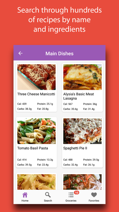 Pasta Recipes & Meals Screenshot