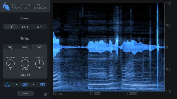 Oscilloscope and Spectrogram