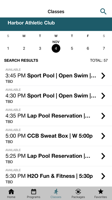 Harbor Athletic Club (HAC) Screenshot