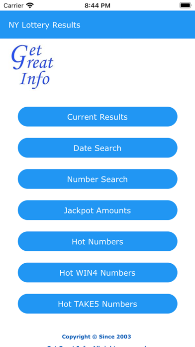 NYS Lottery Screenshot