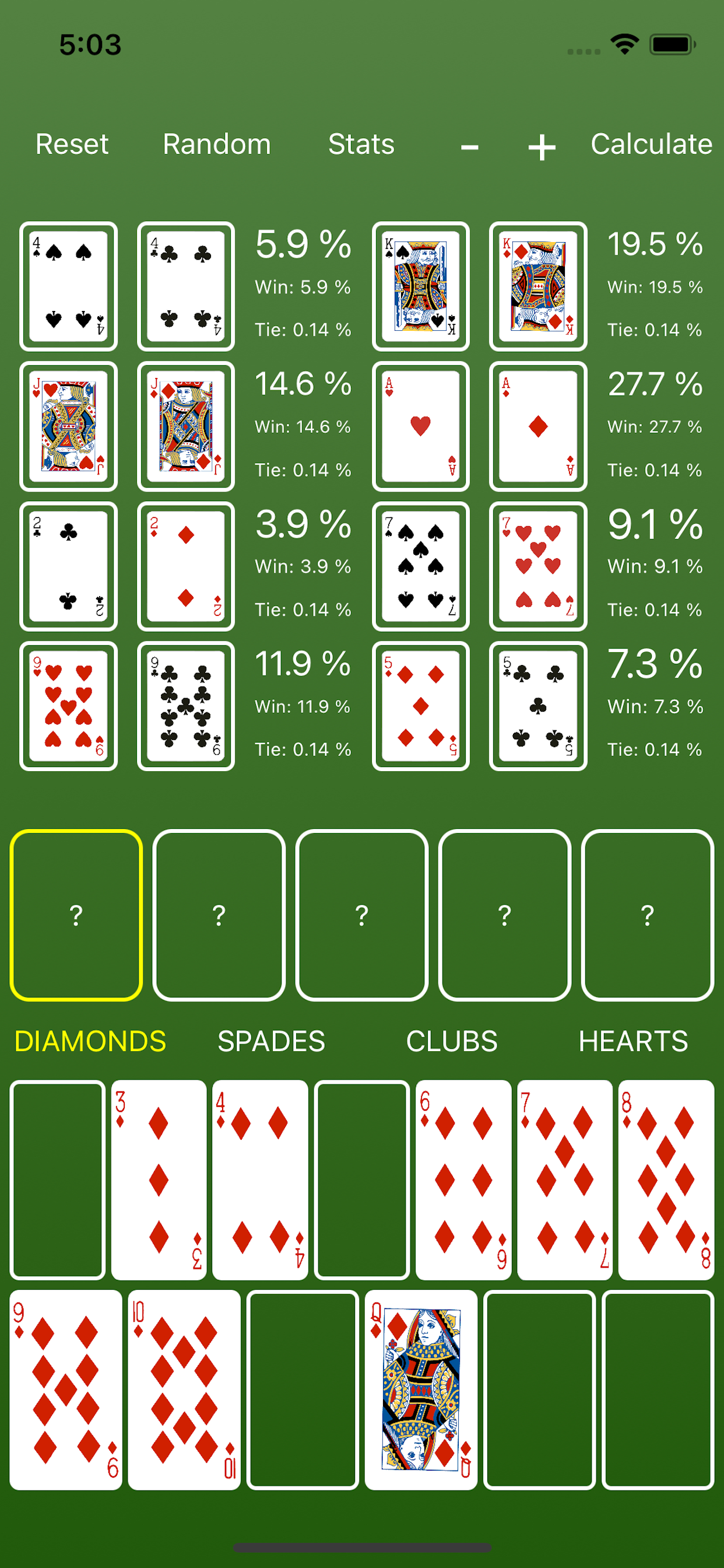 Hold'em Odds Simulator