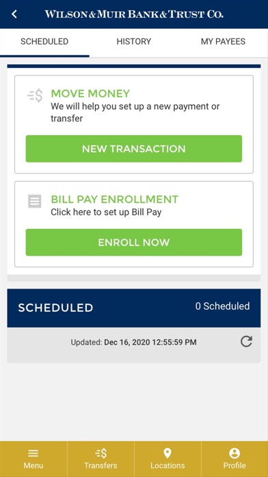 Wilson & Muir Mobile Banking Screenshot