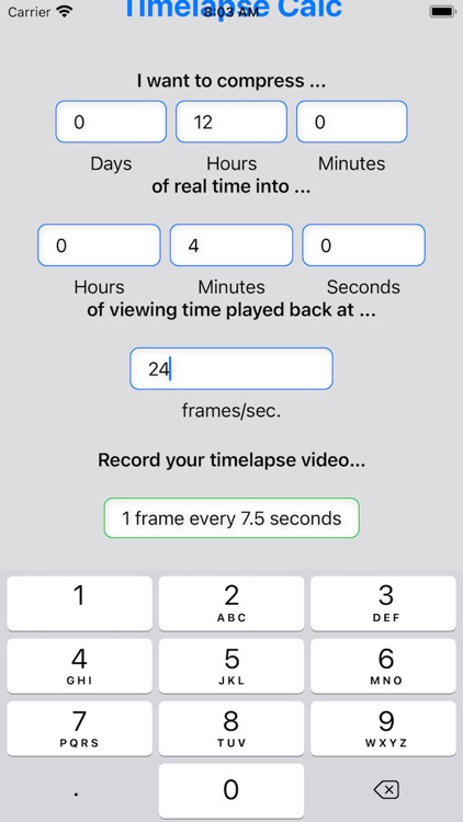 Timelapse Calc