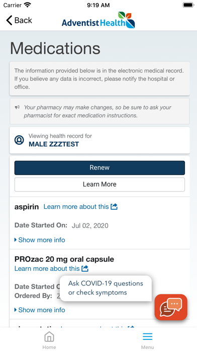 MyAdventistHealth Screenshot