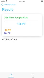dew point calculator - calc iphone screenshot 2
