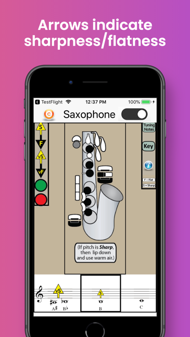 Saxophone Fingering & Tuning Screenshot