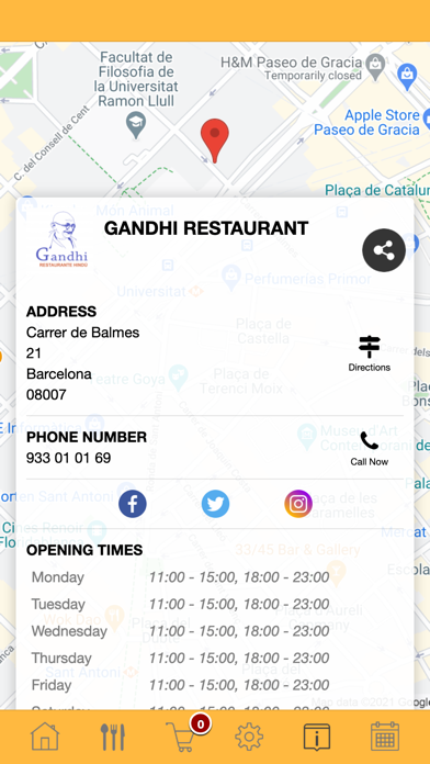 Gandhi Restaurant App Screenshot