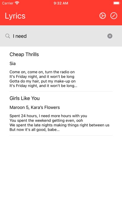 Community Lyrics Screenshot