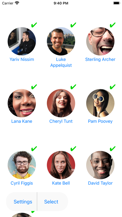 Contact Faces Screenshot