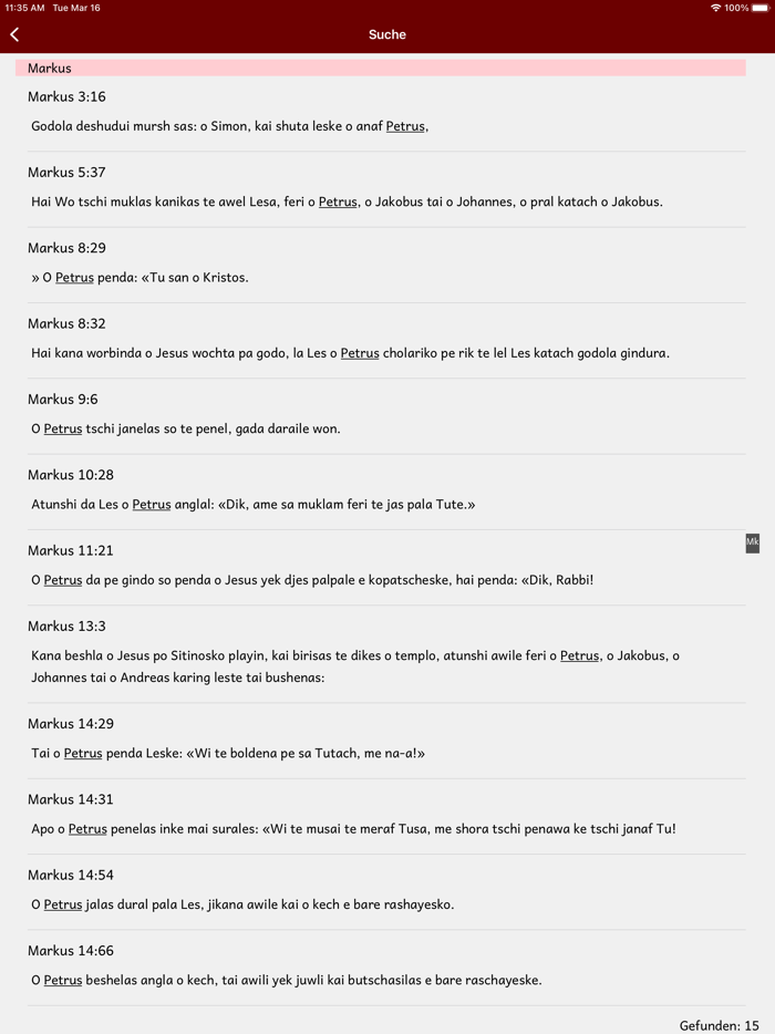 Markus-Evangelium - Kalderasch