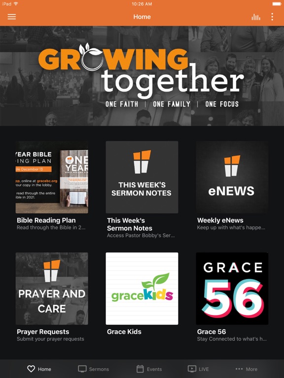 Grace Baptist Church Knoxville iPad screenshot 1 - Education app