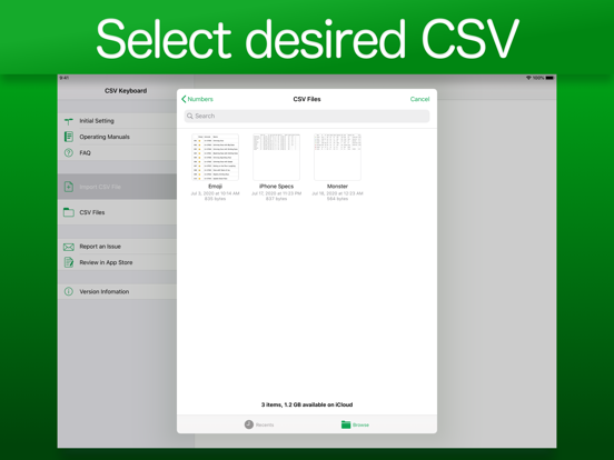 CSV Keyboard screenshot 2