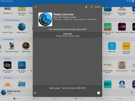 RadiosNet iPad screenshot 5 - Music app
