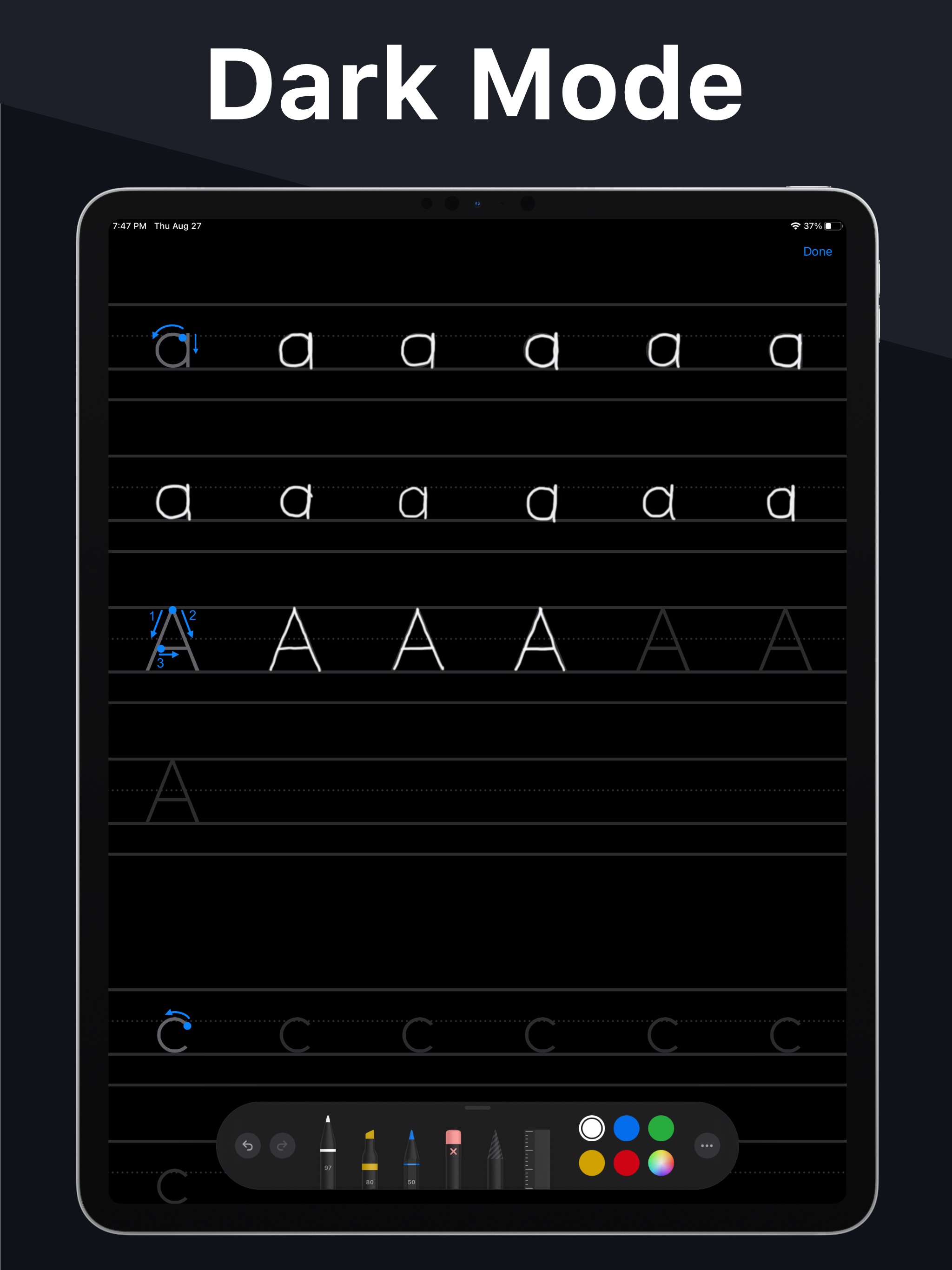 Screenshot do app Writey - Learn Handwriting